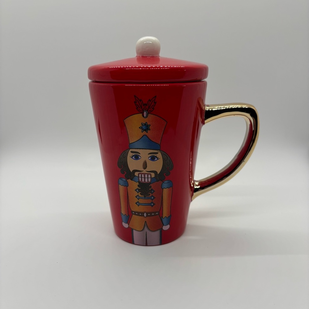 Red Nutcracker Mug with Lid